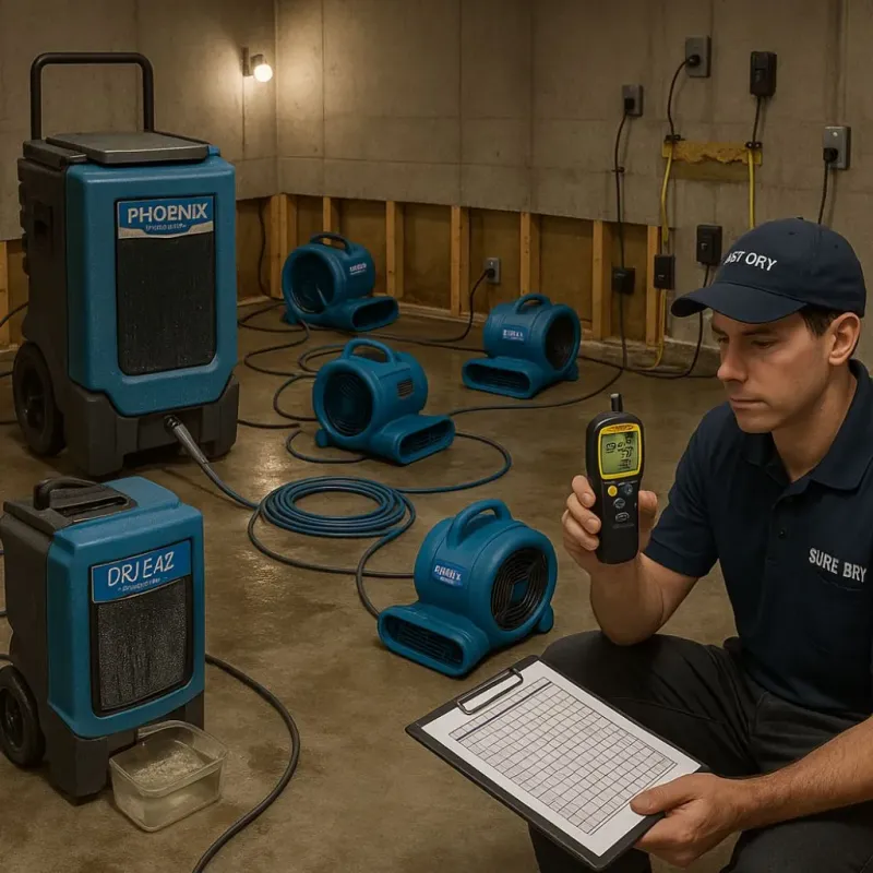 Structural Drying and Dehumidification process in Forest City, NC